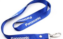 Dây đeo thẻ lụa Panasonic màu xanh