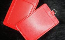 Bao đựng thẻ da Simili màu đỏ