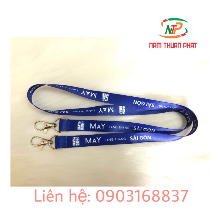 Dây đeo thẻ Satin 2 đầu móc