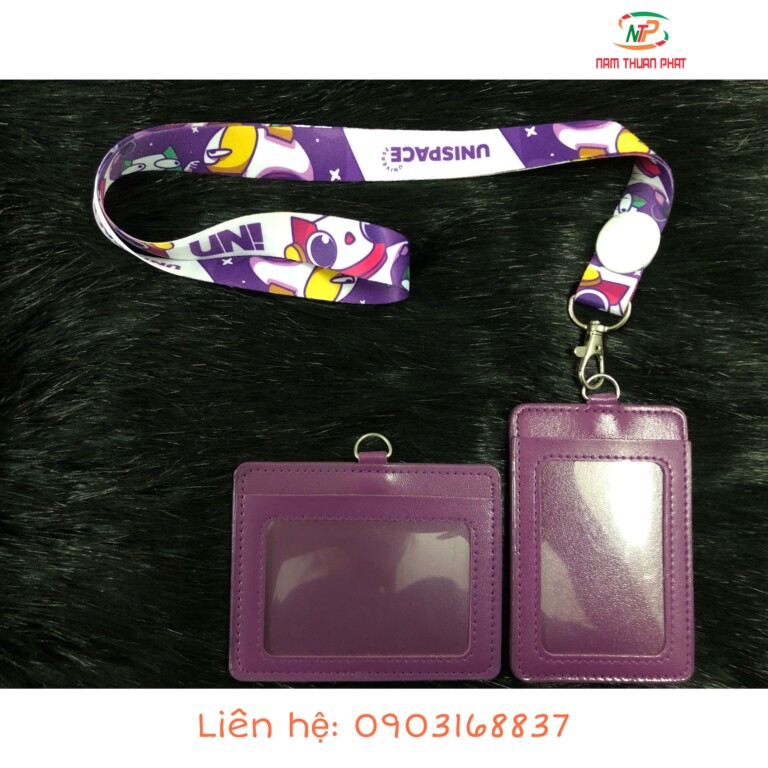 Bao đựng thẻ da 2 ngăn màu tím