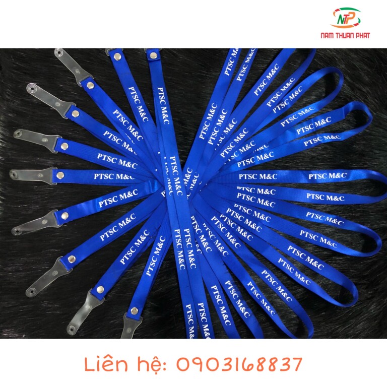 Dây đeo thẻ lụa xanh PTSC