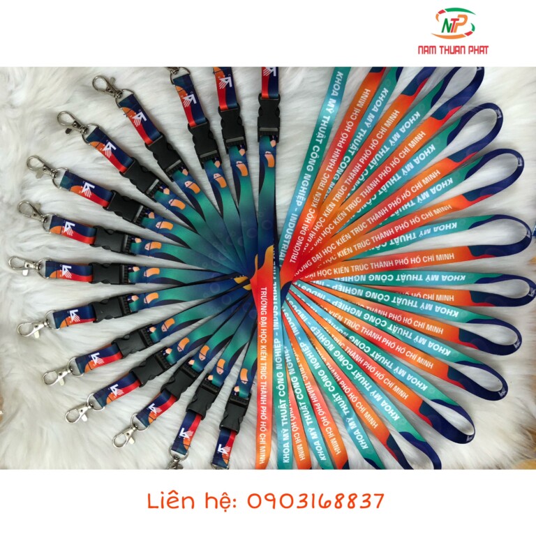 Dây đeo thẻ ĐH Kiến trúc TP.HCM – Mẫu 2