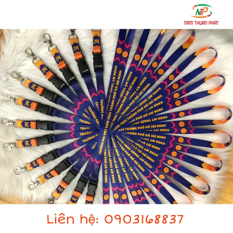 Dây đeo thẻ ĐH Kiến trúc TP.HCM – Mẫu 1