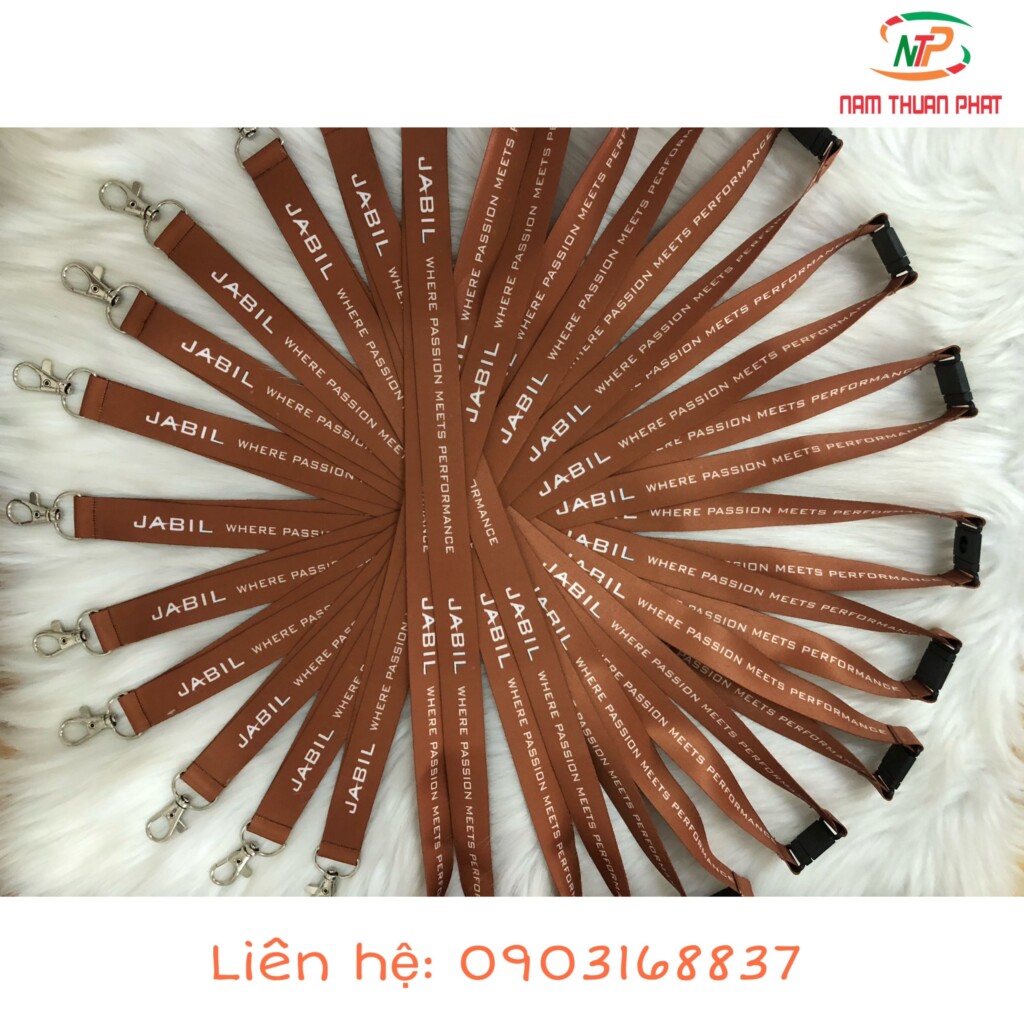 Dây đeo thẻ Jabil nâu – có khóa an toàn