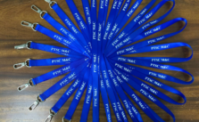 Dây đeo thẻ lụa xanh PTSC – Móc sắt